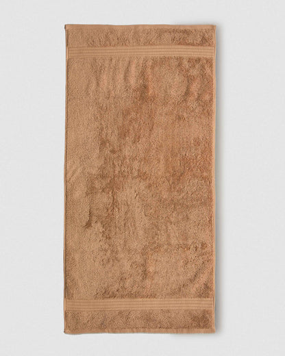 Toalla de baño 700gr cenefa rayas ocre