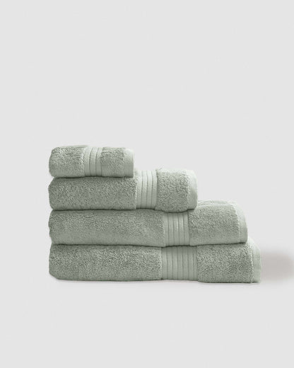 Toalla de baño 700gr cenefa rayas verde keike