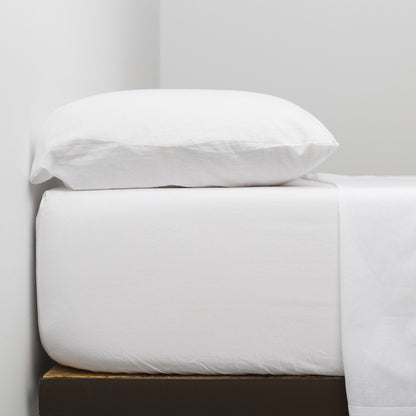 Juego de sábanas algodón orgánico blanco