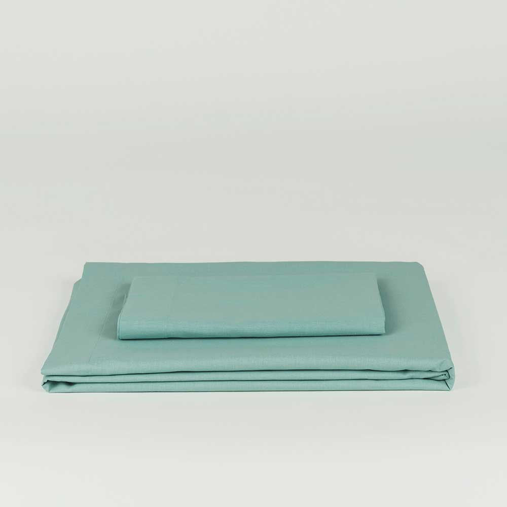 Juego de sábanas algodón verde tiffany