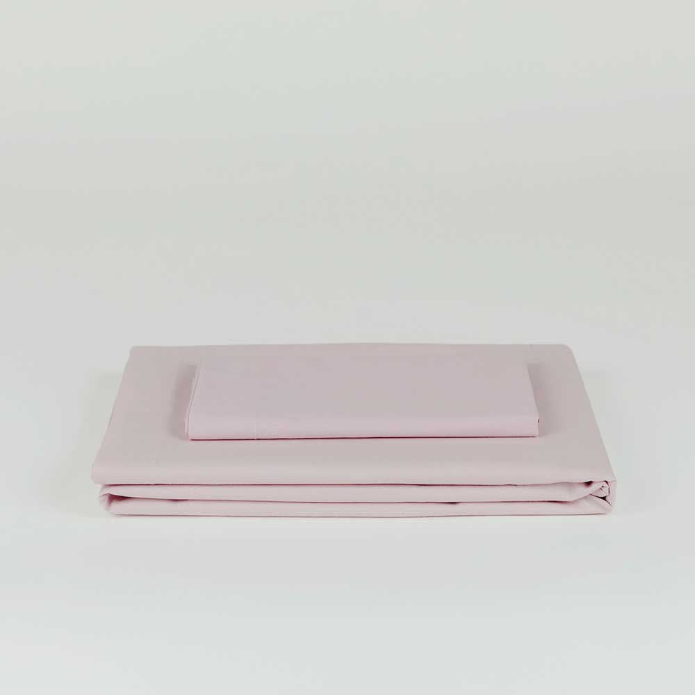 Juego de sábanas algodón rosa