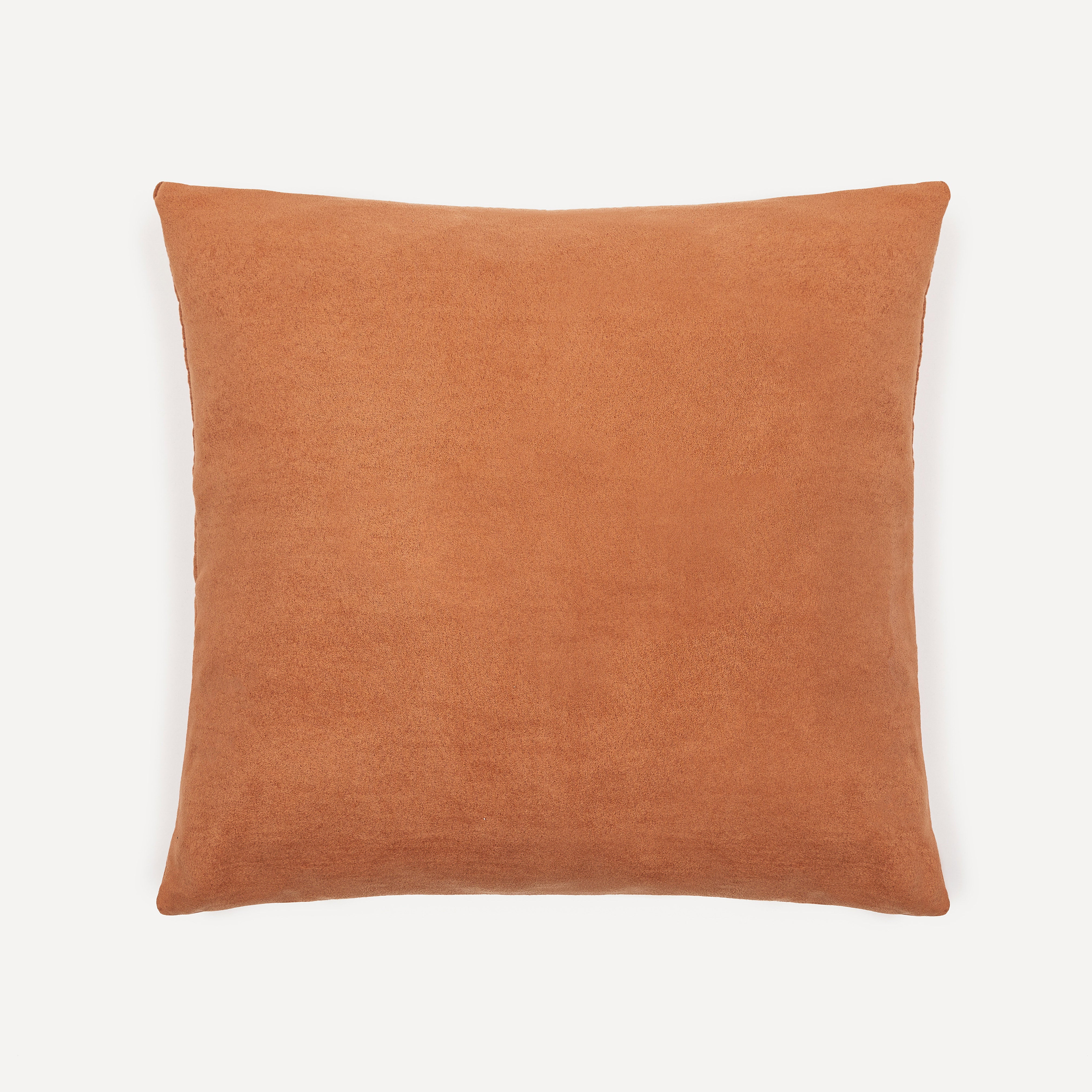 Cojín cuadrante Ante mandarina - funda + relleno