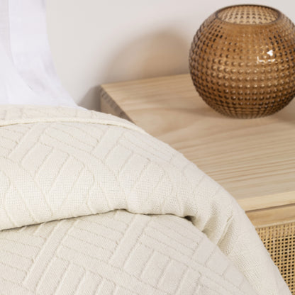 Edgaria natural cotton piqué bedspread