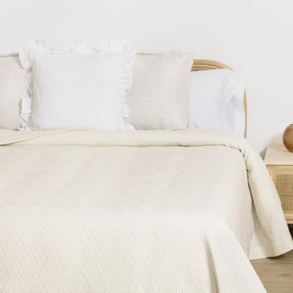 Edgaria natural cotton piqué bedspread