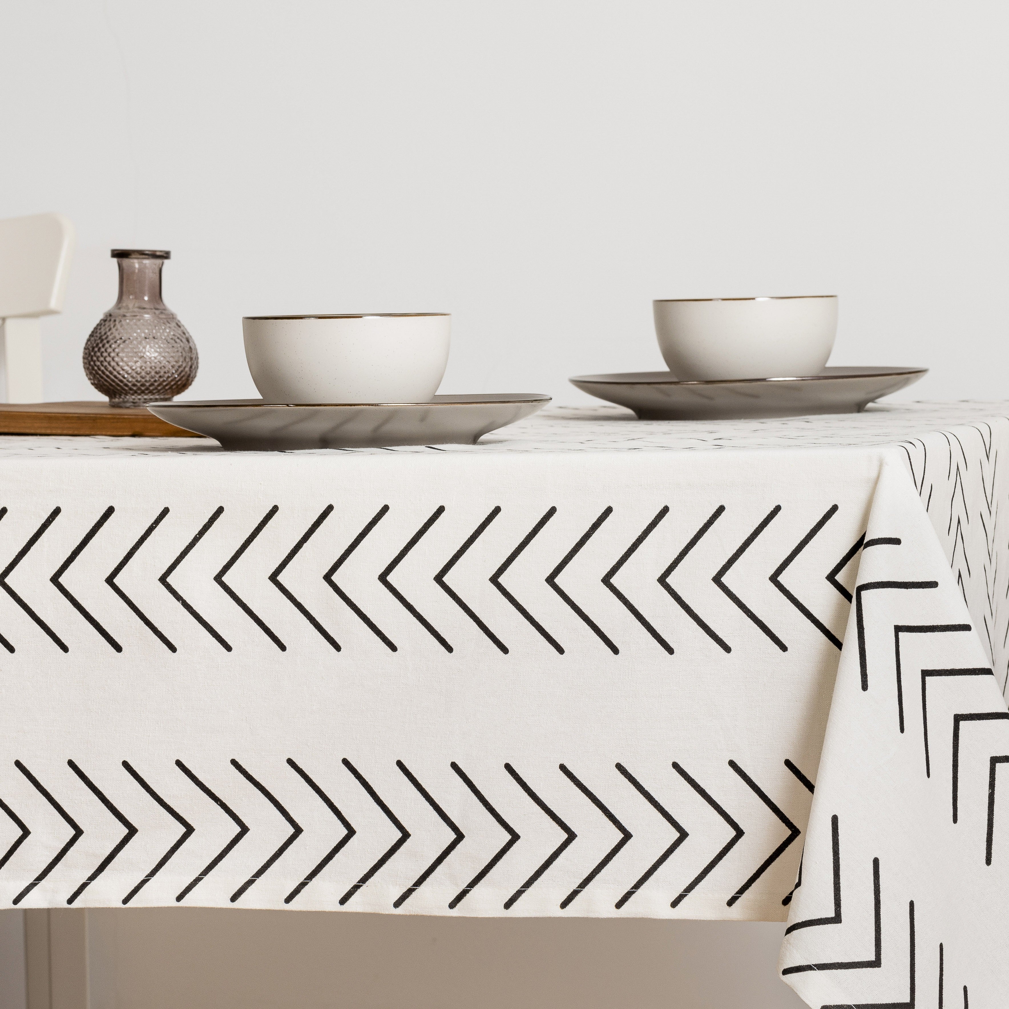 Toalha de mesa Almunzar em algodão preto