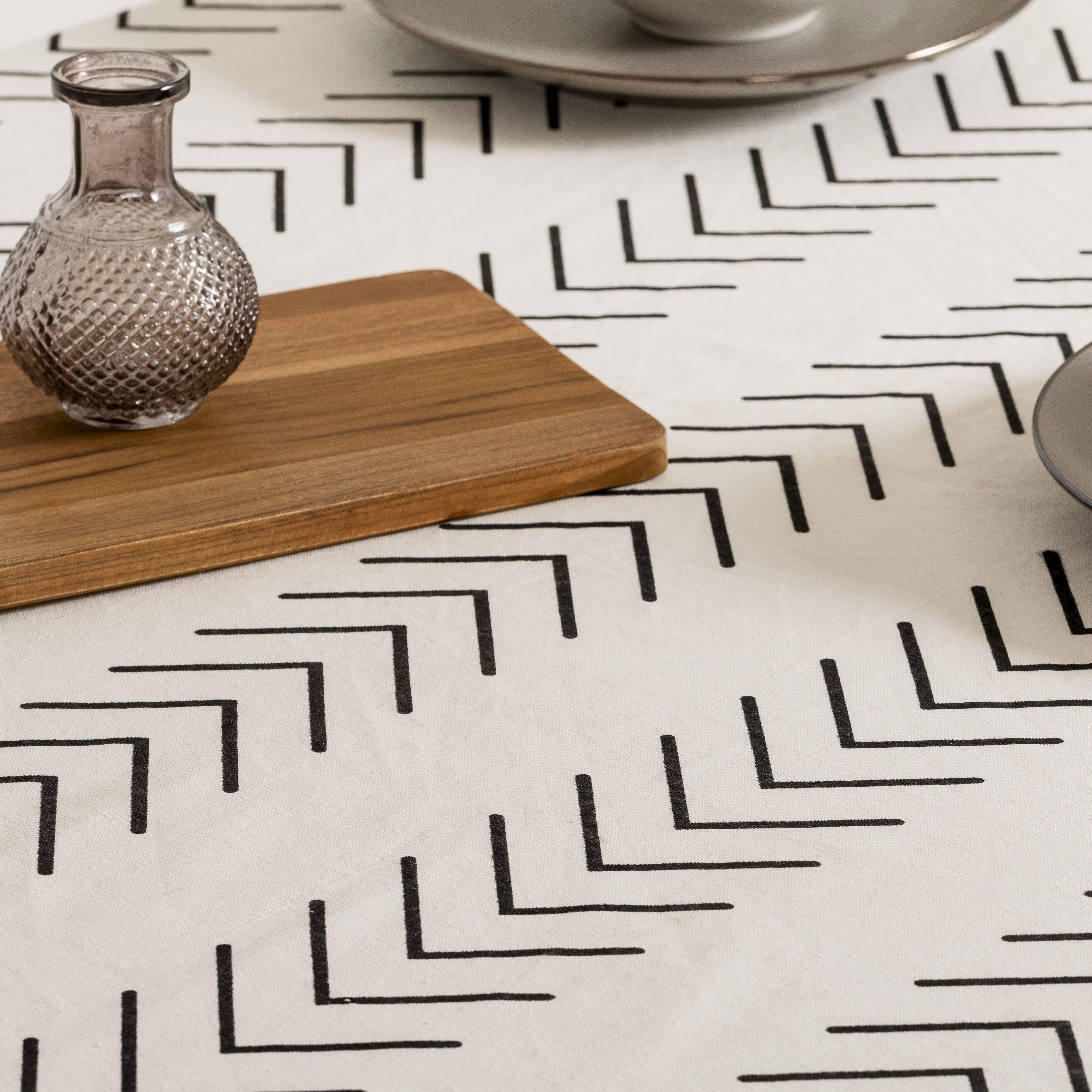 Toalha de mesa Almunzar em algodão preto