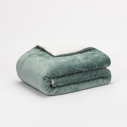 COPERTA SHERPA IN VELLUTO SOLIDO