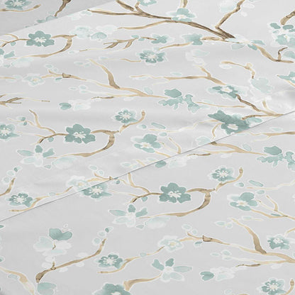 Jogo de lençóis algodão Samanta verde tiffany