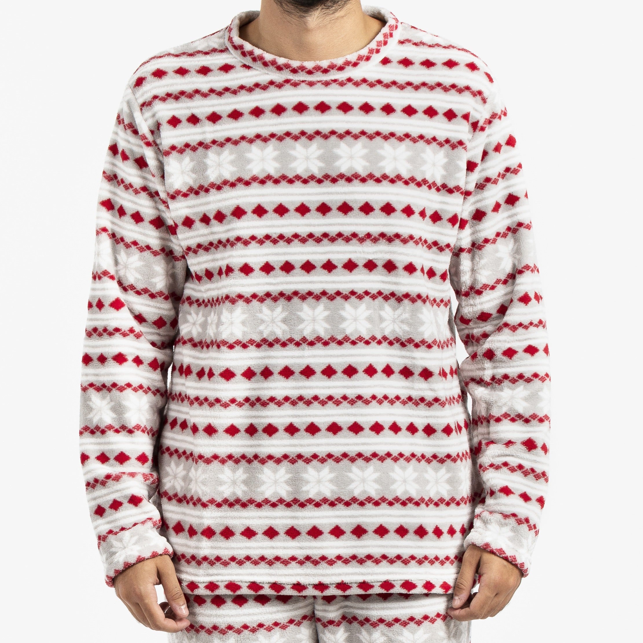 Pijama masculino de lã coral, Filipo vermelho