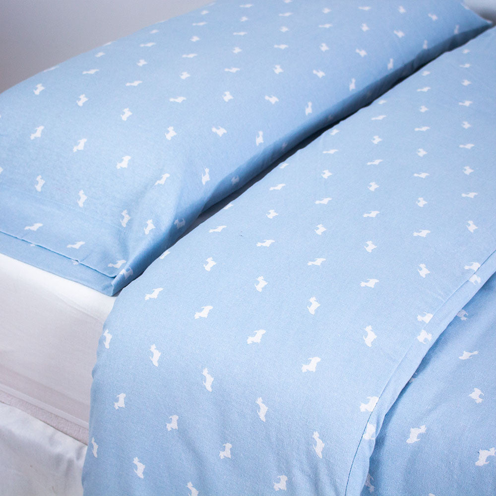 Capa de edredom de flanela azul claro Potter para solteiro