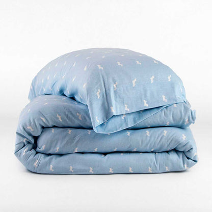 Capa de edredom de flanela azul claro Potter para solteiro