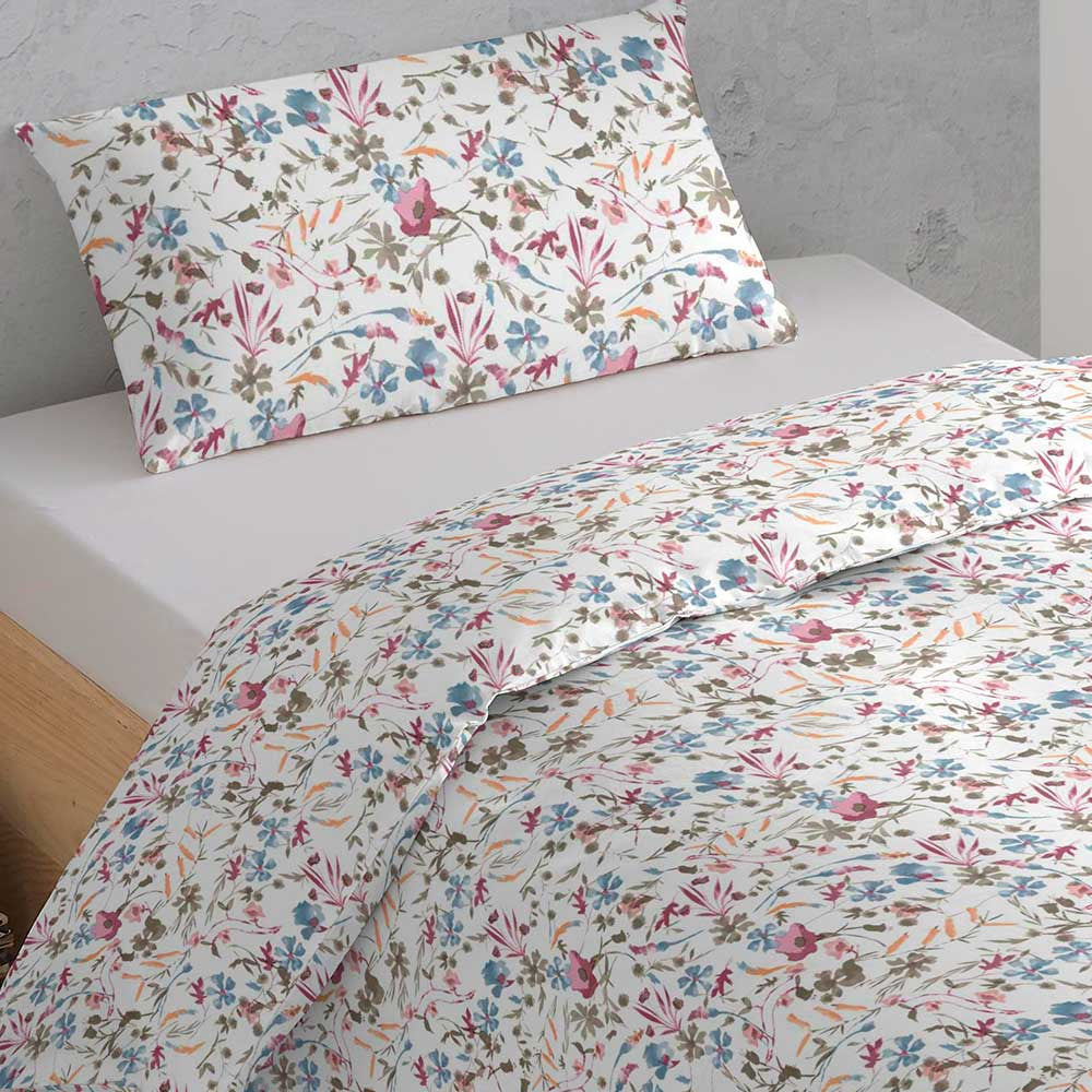 Housse de couette en coton Noke bleu indigo