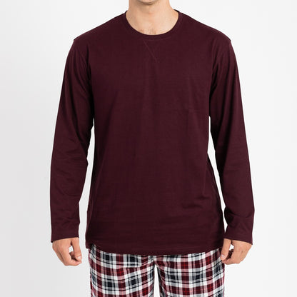 Pijama hombre franela Bernardo burdeos