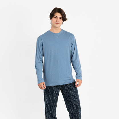 Pijama hombre franela Diamante indigo