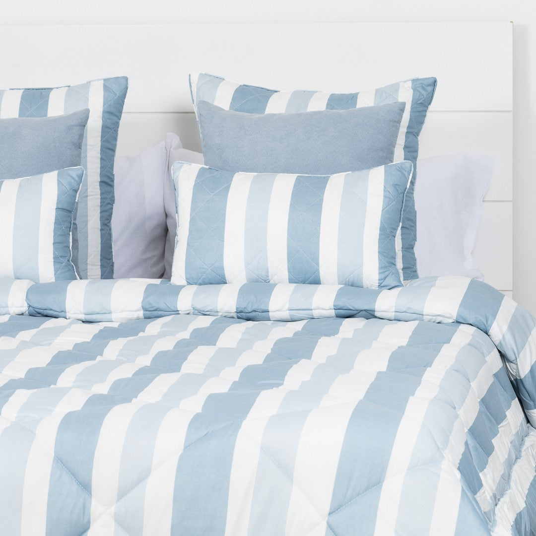 Edredom com estampa listrada Indigo Calcutta