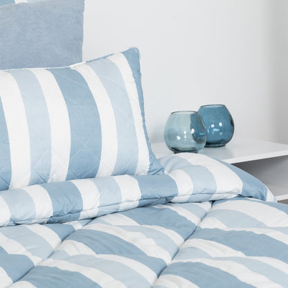Edredom com estampa listrada Indigo Calcutta