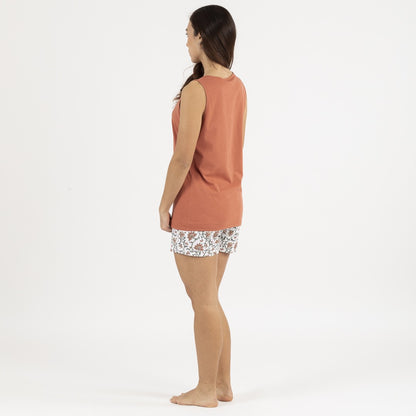 Pijama curto Isabel de algodão, estampa de azulejos