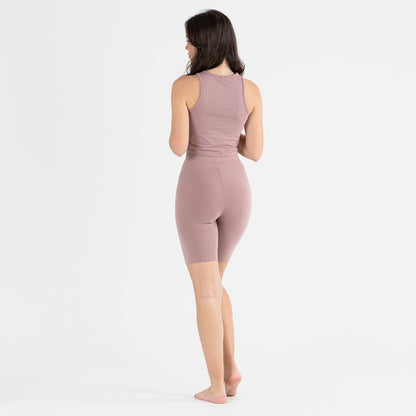 Conjunto esportivo feminino de calça culote lilás