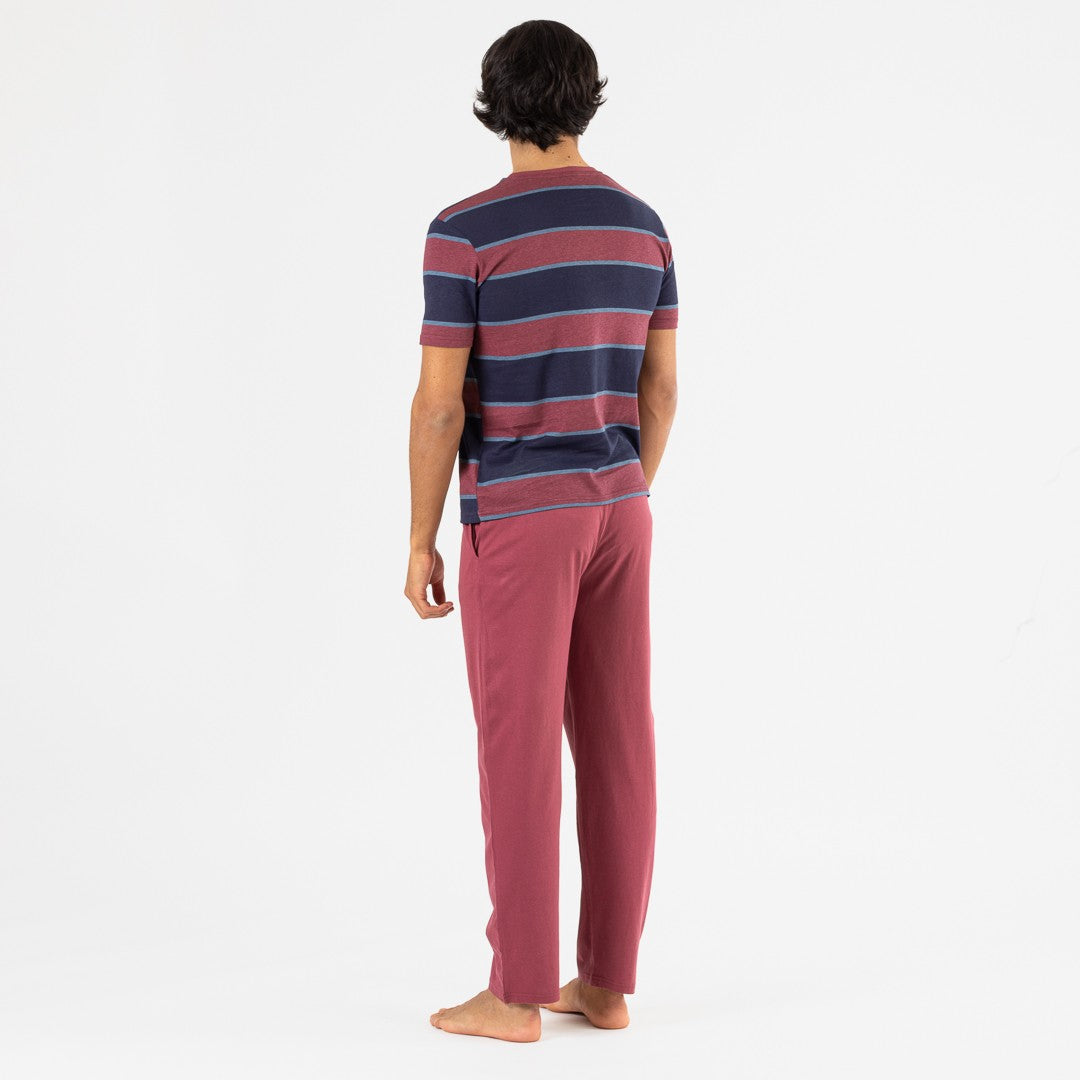 Pijama hombre manga corta Tadeo burdeos