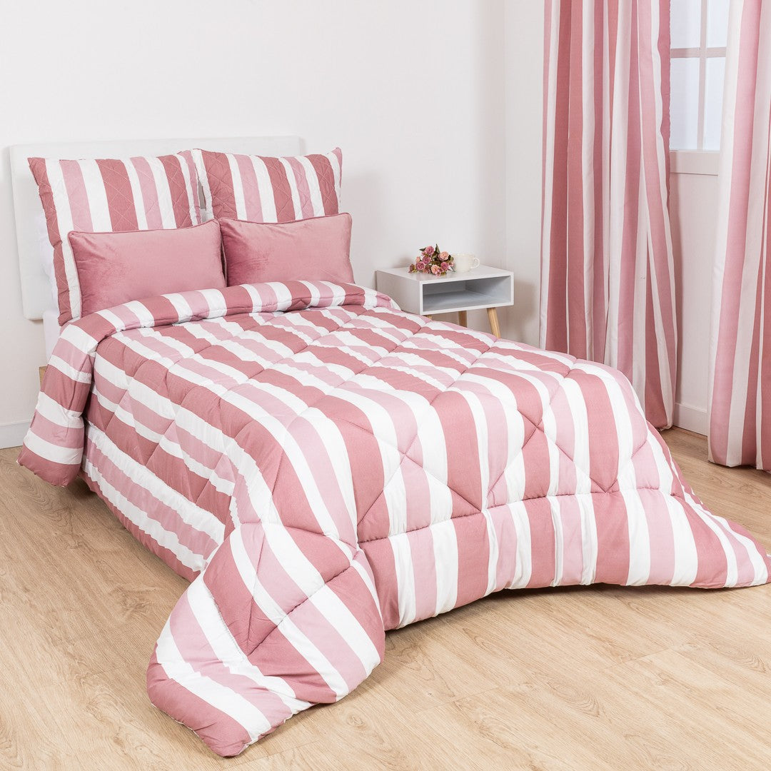 Edredón estampado Raya Calcuta malva