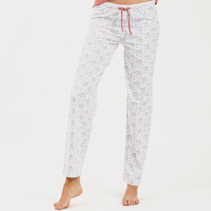 Pijama largo algodón Lorena marsala