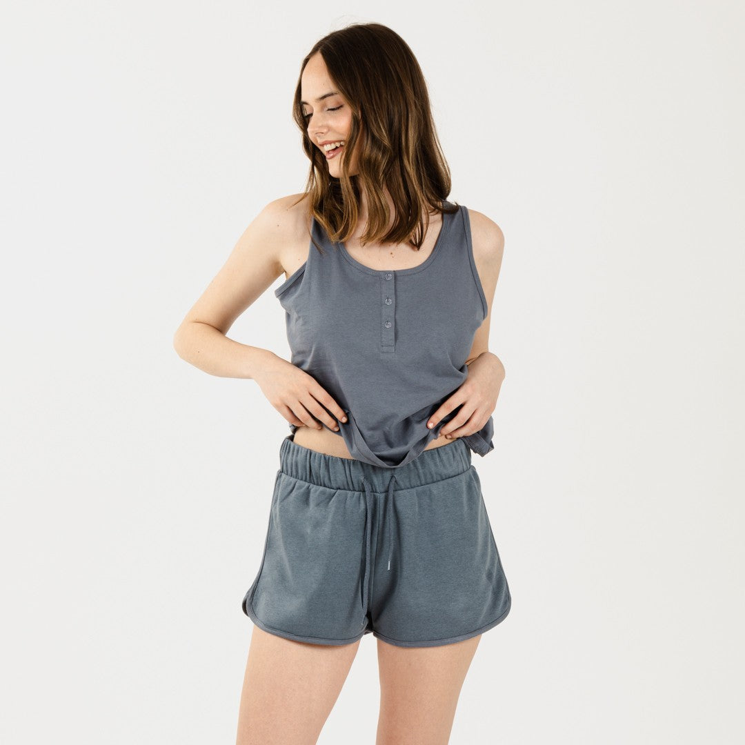 Conjunto deportivo short mujer indigo