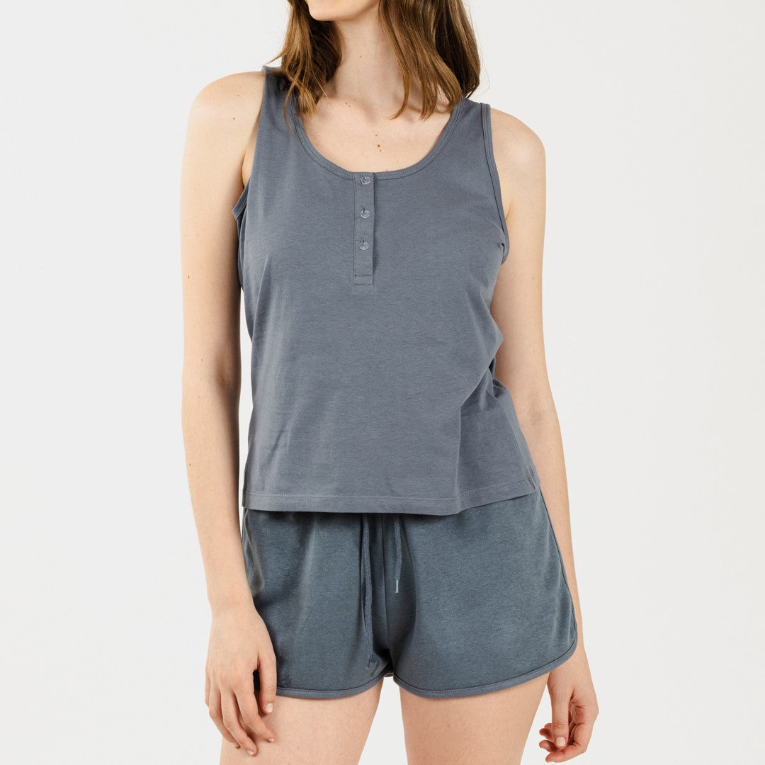 Conjunto deportivo short mujer indigo