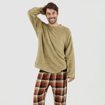 Pijama coral masculino verde Lucho