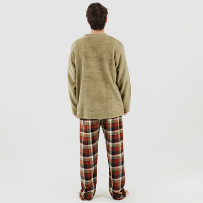 Pijama coral masculino verde Lucho