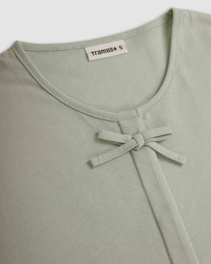 Pijama largo de algodón lazo verde