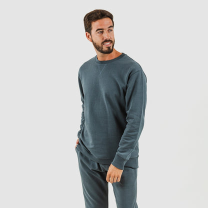 Conjunto deportivo largo algodón hombre verde menta