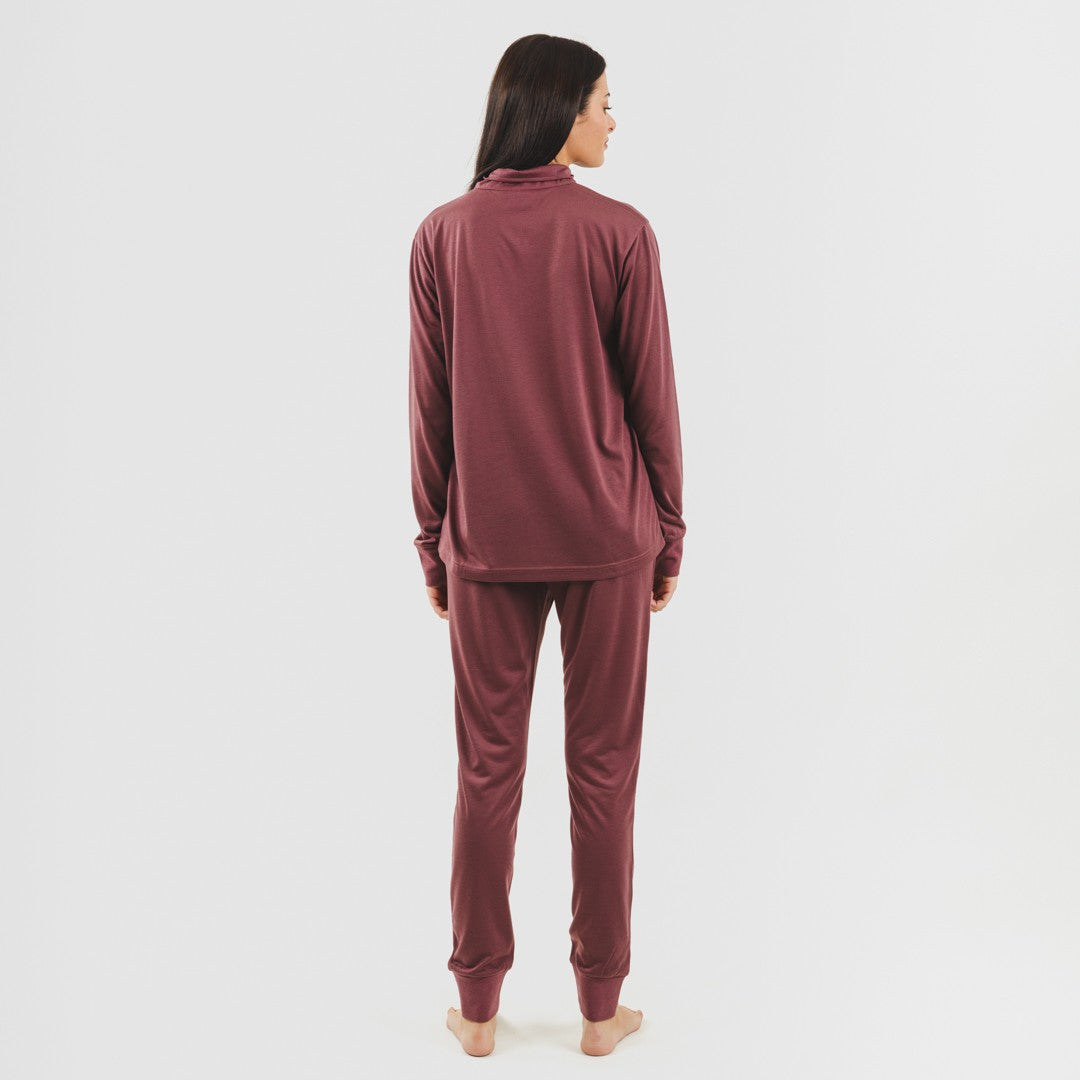 Conjunto deportivo chaqueta cremallera mujer berenjena