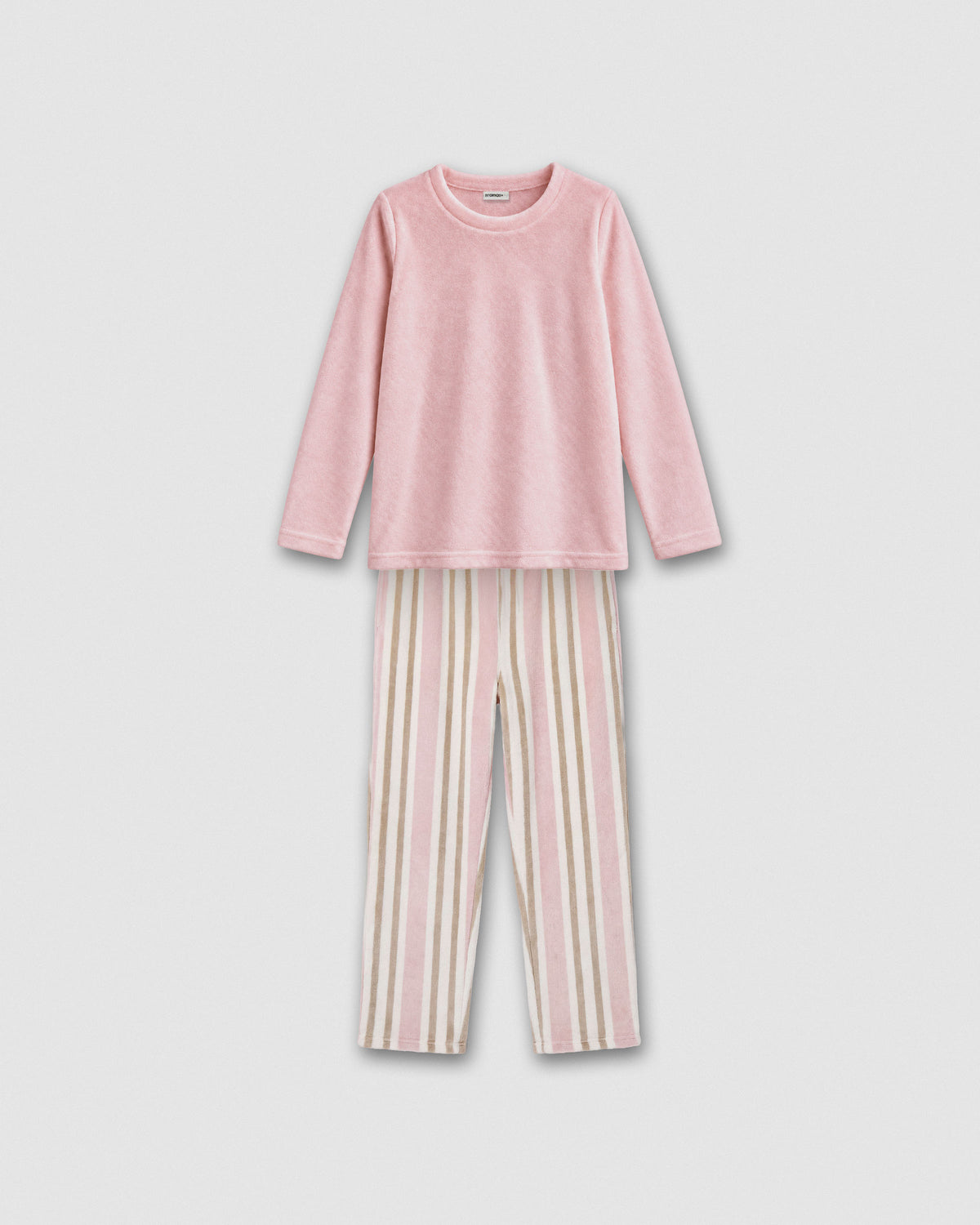 Striped coral fleece pyjamas Flow pink