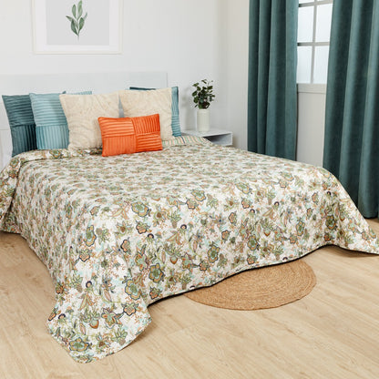Colcha de cama Estefania verde para caça