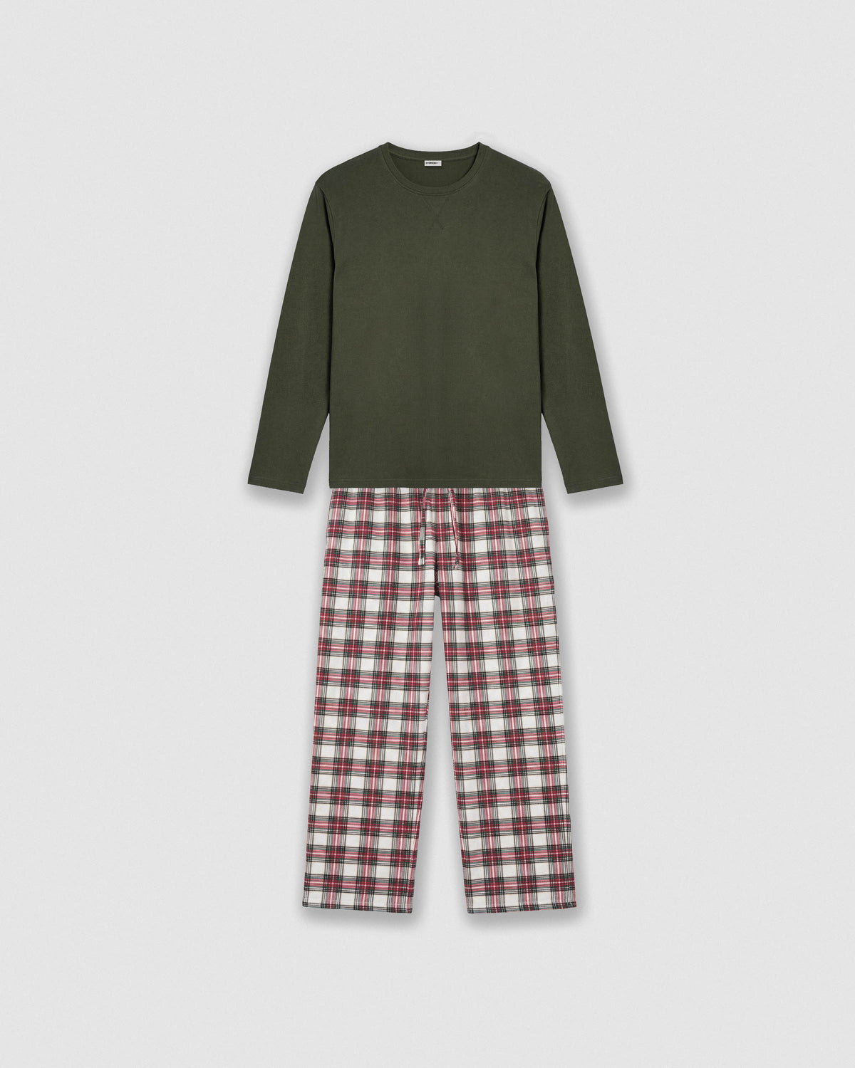 Pijama franela cuadro vara verde cacería