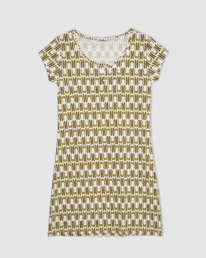 Camisón corto de algodón suede verde oliva