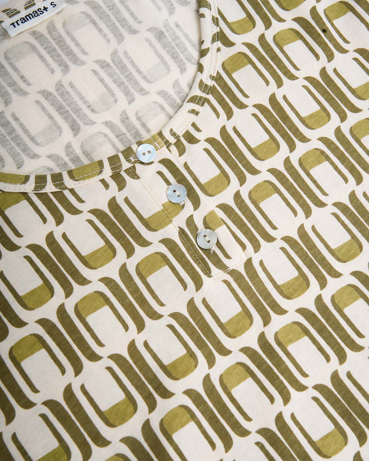 Camisón corto de algodón suede verde oliva