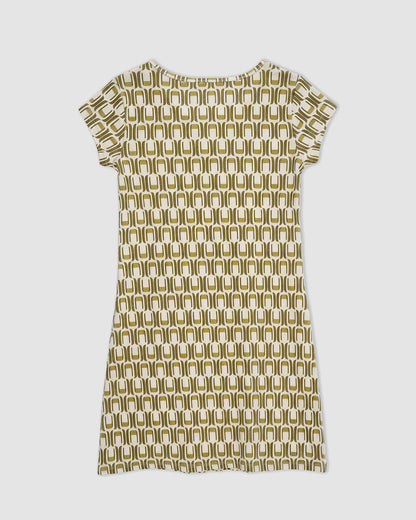 Camisón corto de algodón suede verde oliva