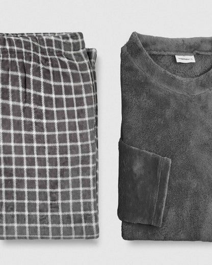 Pijama coral cuadro roberto gris marengo