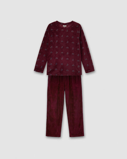 Pijama coral gemelli burdeos