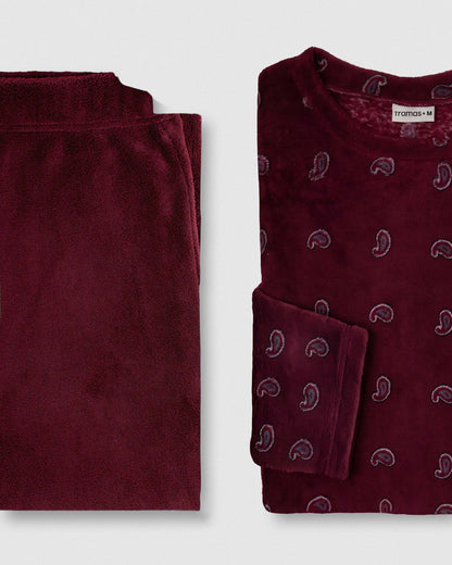 Pijama coral gemelli burdeos
