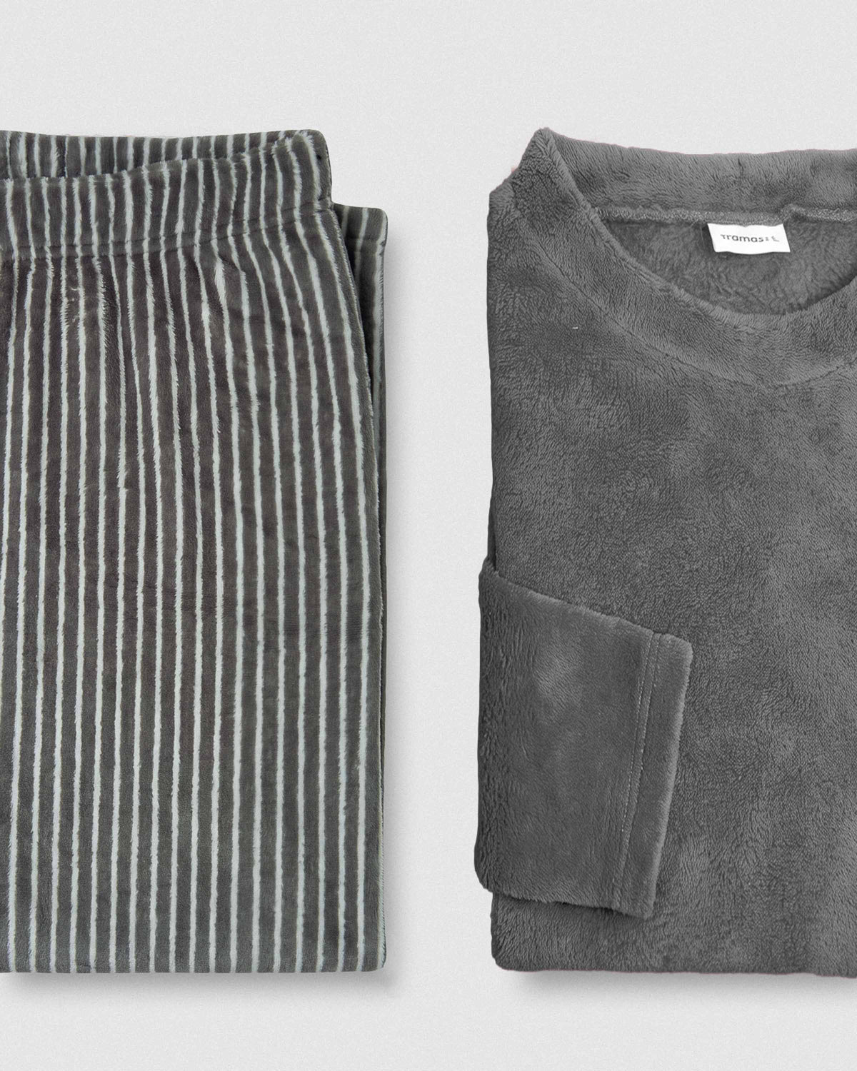 Pijama coral às riscas Abfico cinza Marengo