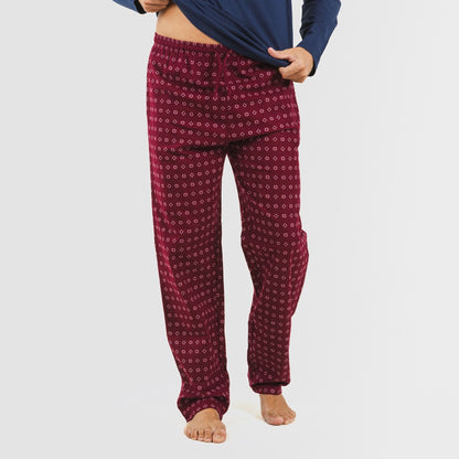 Pijama masculino de flanela Loui, azul marinho