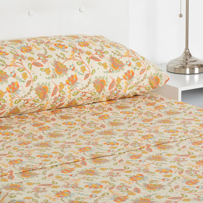 Jogo de lençóis algodão Sentimiento cor telha