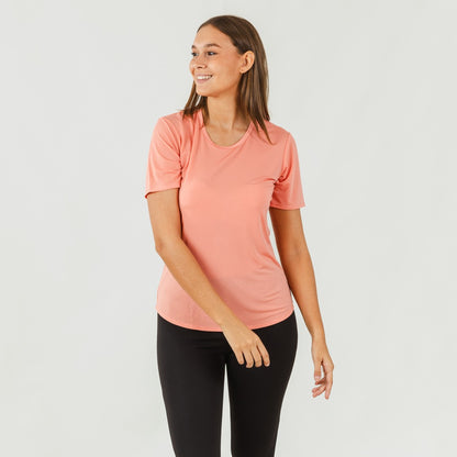 Conjunto deportivo leggings largo mujer naranja/negro