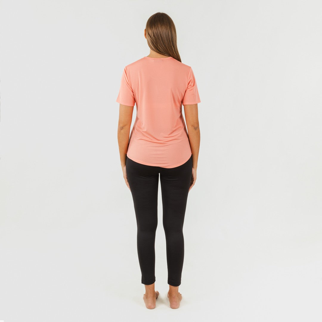 Conjunto deportivo leggings largo mujer naranja/negro