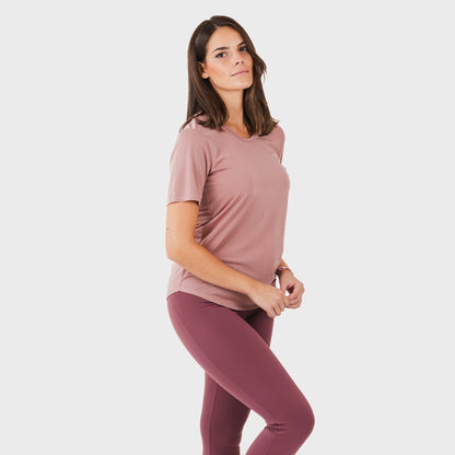 Conjunto deportivo leggings largo mujer malva - berenjena