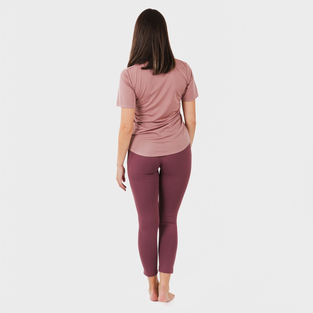Conjunto deportivo leggings largo mujer malva - berenjena