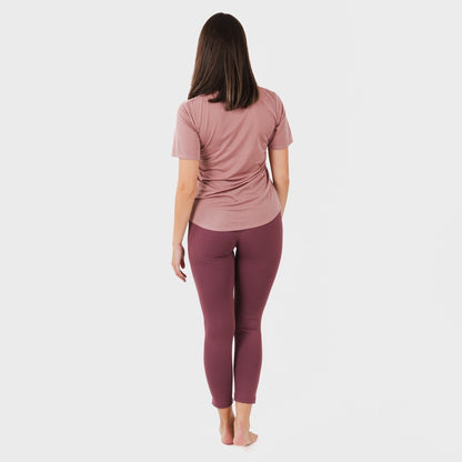 Conjunto deportivo leggings largo mujer malva - berenjena