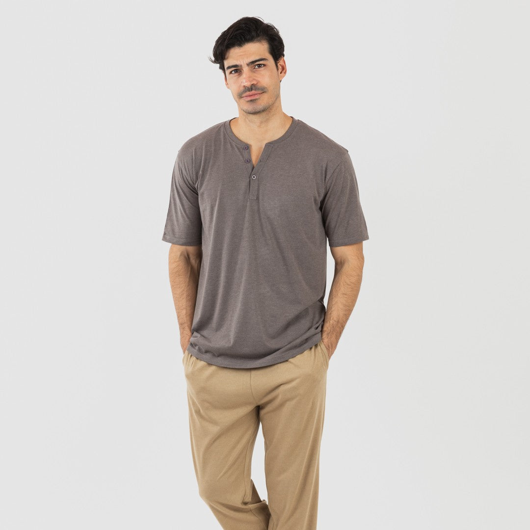 PIJAMA LLARG M/CORTA HOME C/BOTON LLIS